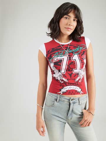 Ed Hardy T-shirt i röd: framsida