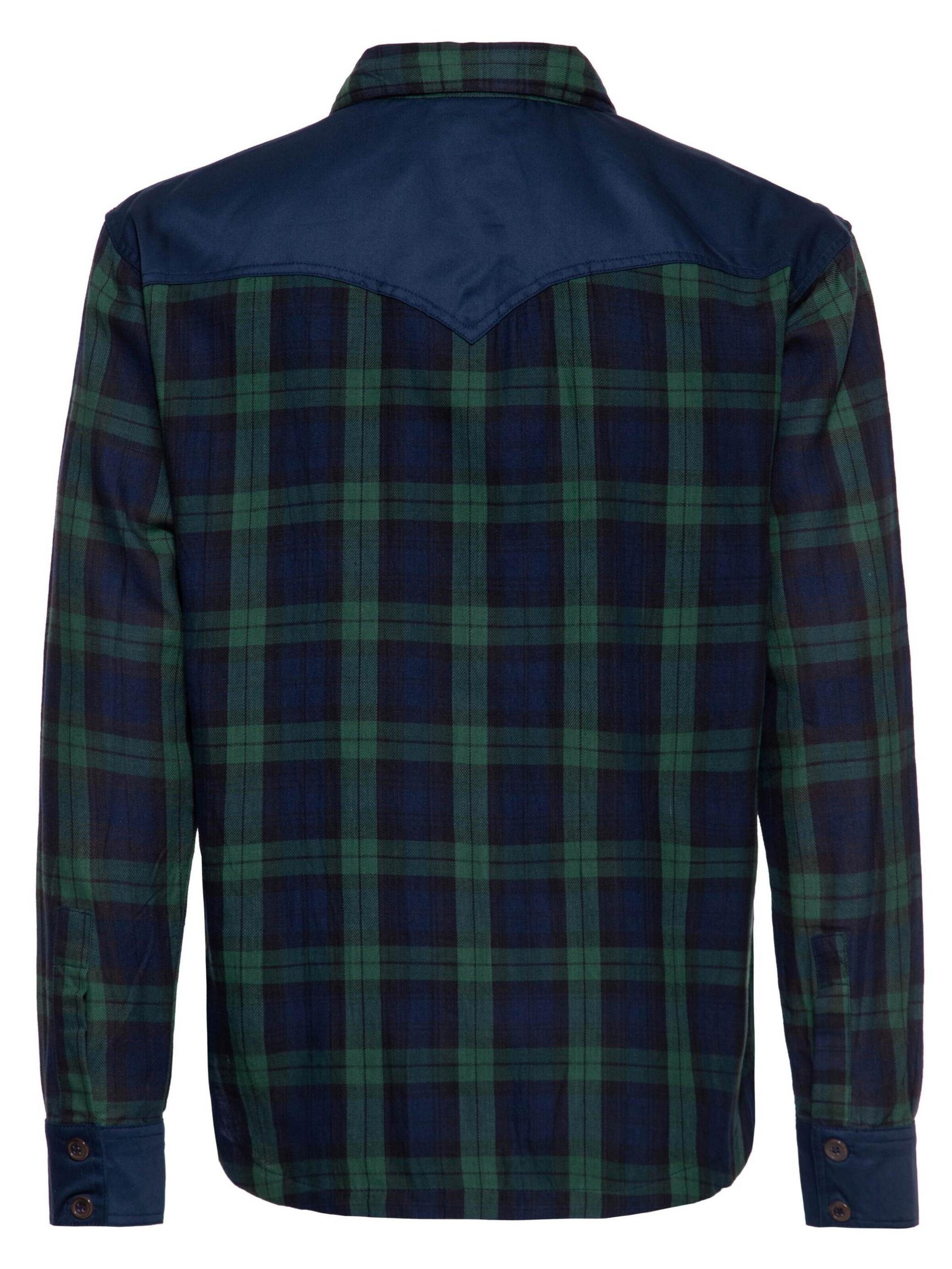 King Kerosin Regular fit Button Up Shirt in Blue