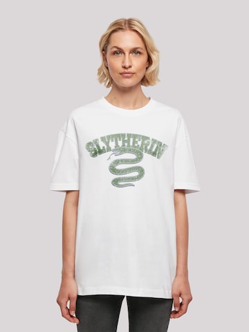 F4NT4STIC T-Shirt 'Harry Potter Slytherin Sport Emblem' in Weiß: predná strana