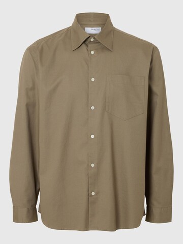 SELECTED HOMME Comfort fit Button Up Shirt in Green: front