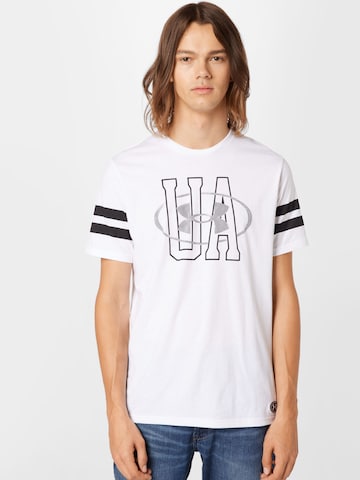 T-Shirt fonctionnel 'Originators Lockertag' UNDER ARMOUR en blanc : devant