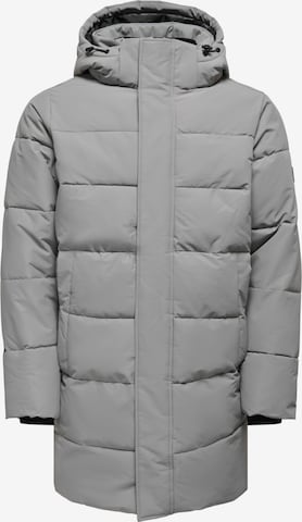 Only & Sons Winter Coat 'Carl' in Grey: front