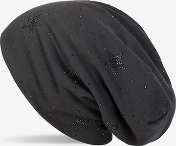 styleBREAKER Mütze 'Beanie mit Strass Sterne' in Grau: Vorderseite
