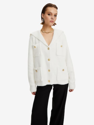 NOCTURNE Knit cardigan in White: front