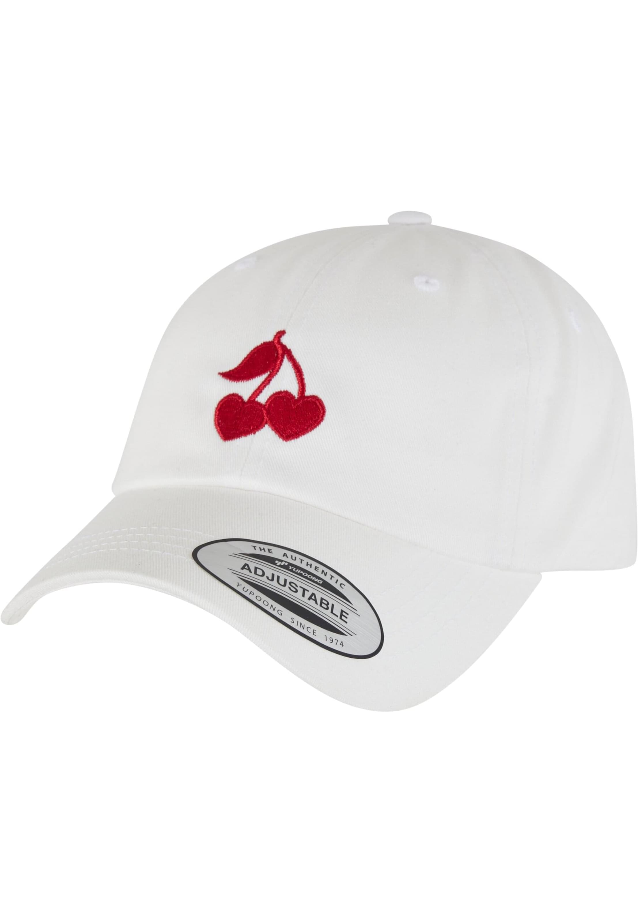 Cappello da baseball 'Heart Cherries' di Mister Tee in bianco: frontale