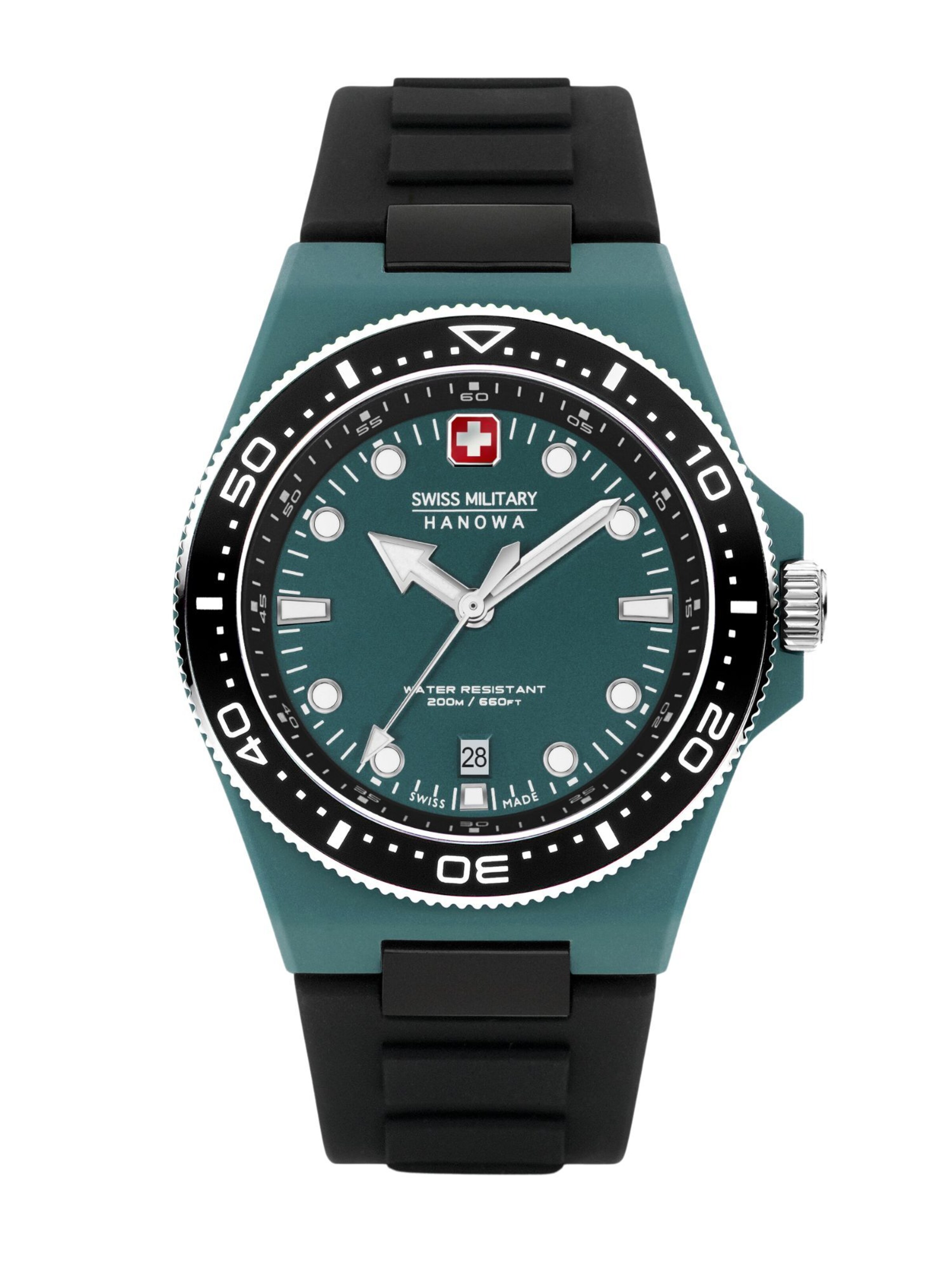 SWISS MILITARY HANOWA Uhr 'Ocean Pioneer' in Schwarz: Vorderseite