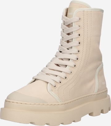 Nubikk Lace-Up Ankle Boots in Beige: front