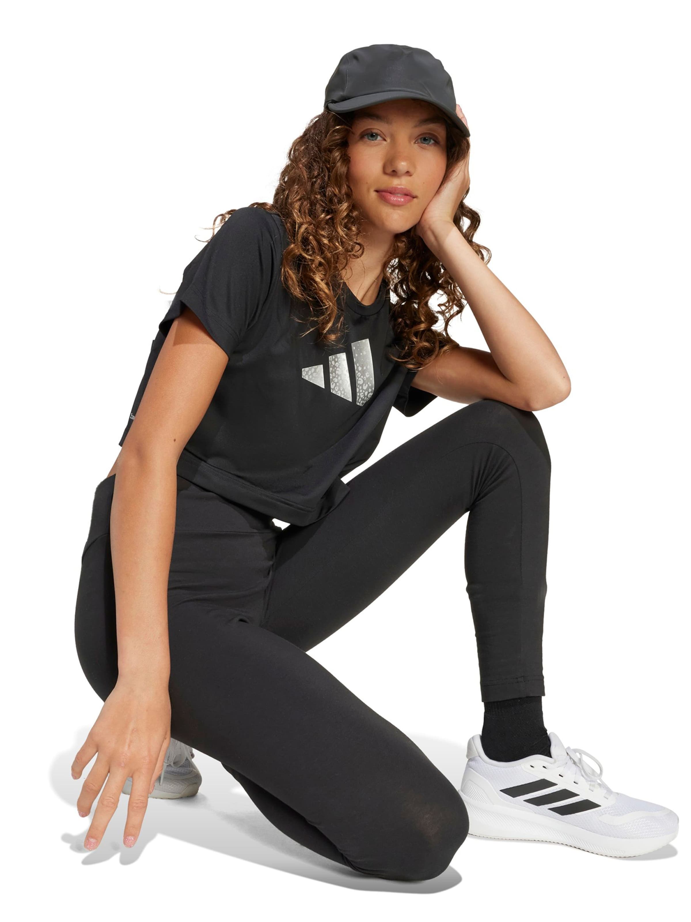 melns ADIDAS SPORTSWEAR Sporta krekls 'Essentials'