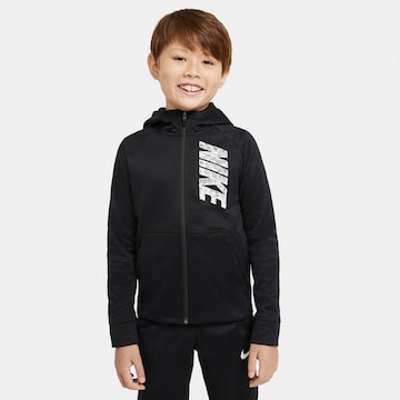 NIKE Regular fit Athletic Zip-Up Hoodie in Black: front