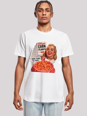 T-Shirt 'Kellogg's Corn Flakes Cereal 1950's' F4NT4STIC en blanc : devant
