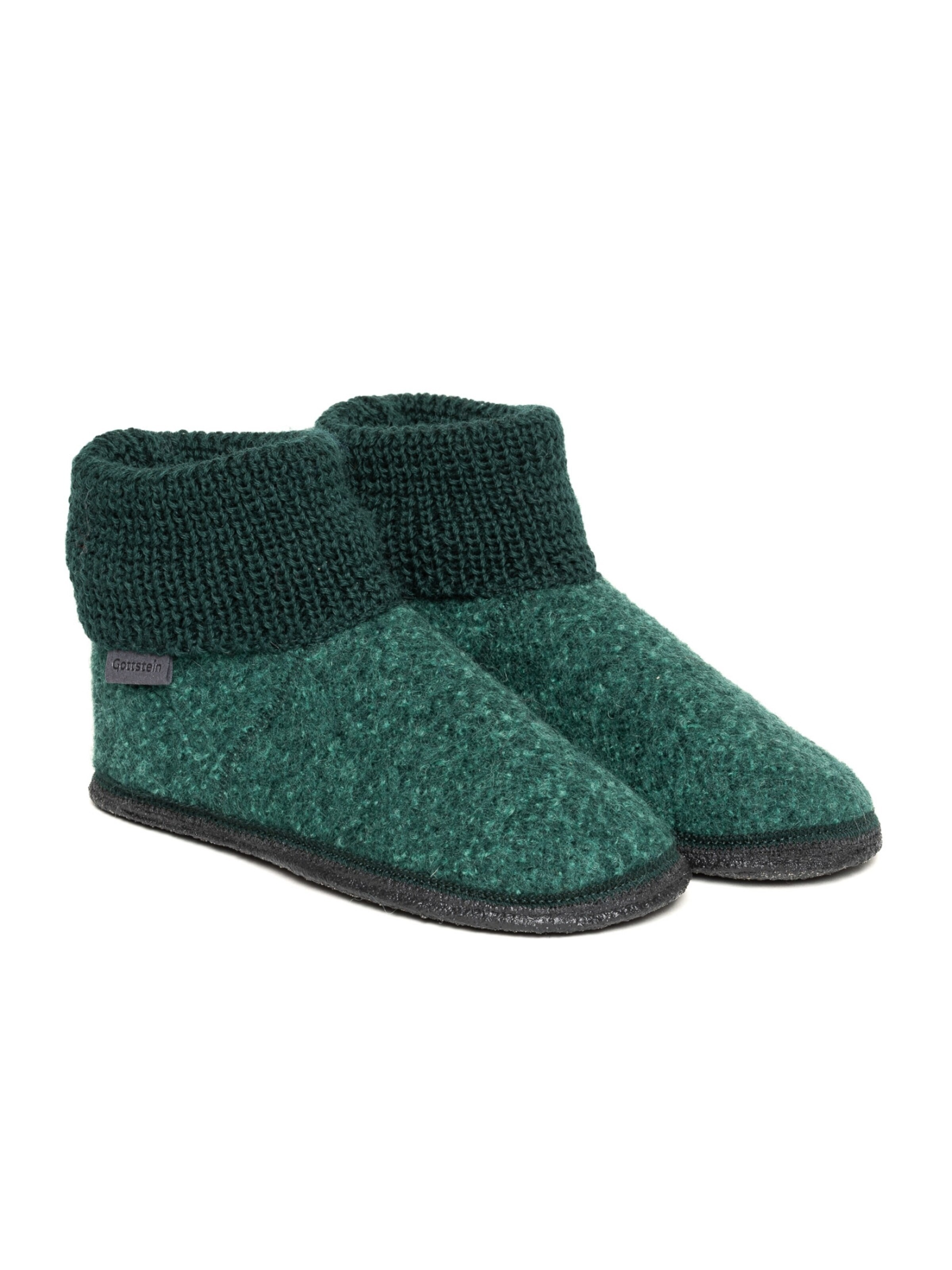 Gottstein Slippers 'Hüttenschuhe Wool Venture High' in Green