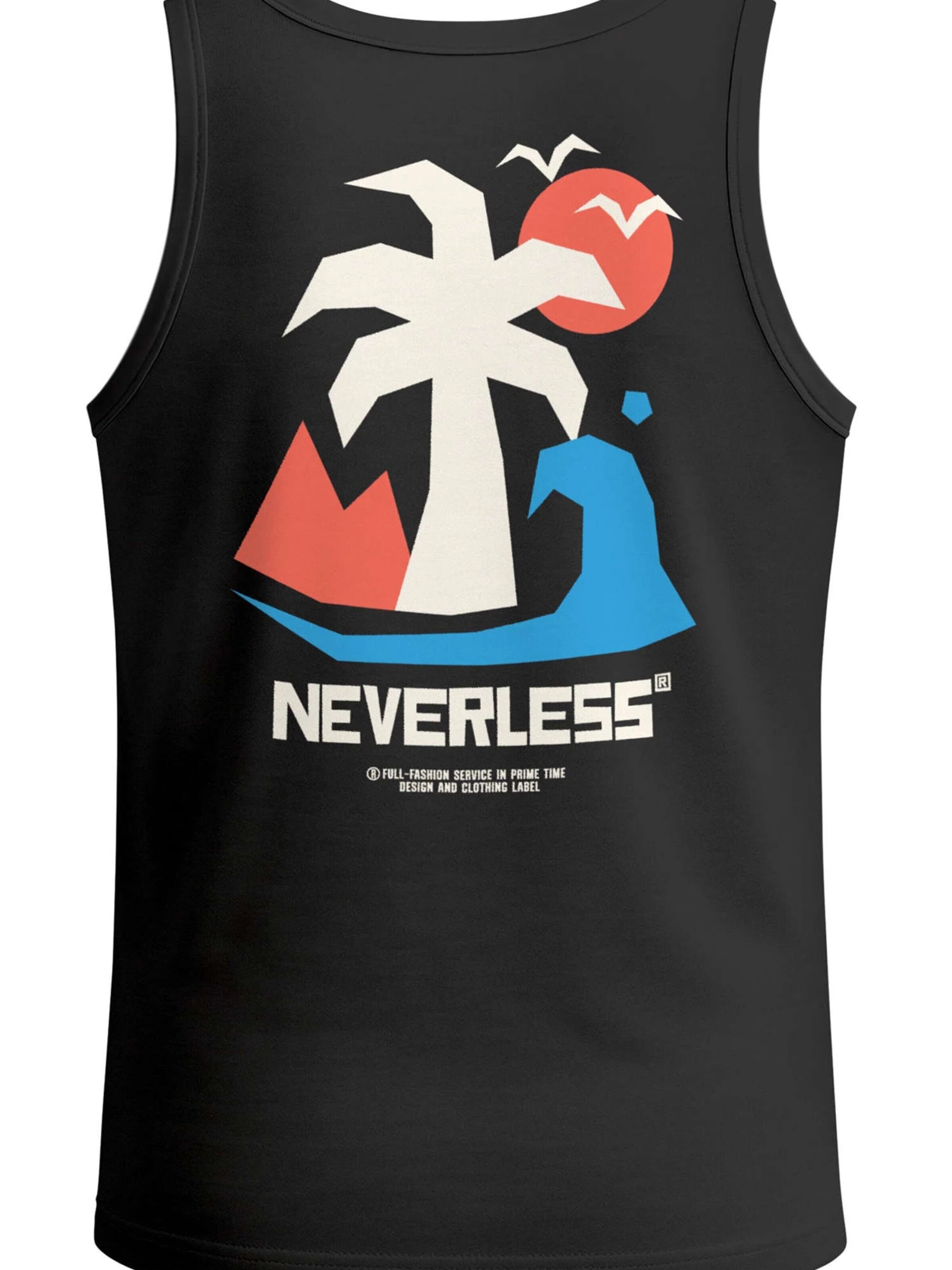 Neverless Shirt 'Beach Palm' in Black: front