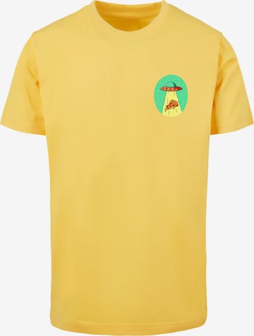 T-Shirt 'Ufo Pizza' Mister Tee en jaune : devant