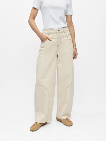 OBJECT Barrel Jeans 'OBJEMMIA' in Beige: front