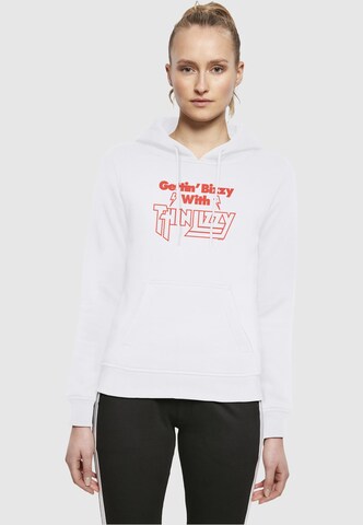 Merchcode Sweatshirt 'Thin Lizzy - Gettin Bizzy' in Weiß: predná strana