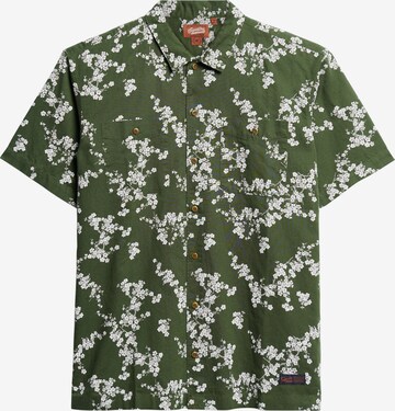 Superdry Regular fit Button Up Shirt in Green: front