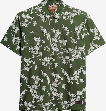 Superdry Regular fit Button Up Shirt in Green: front