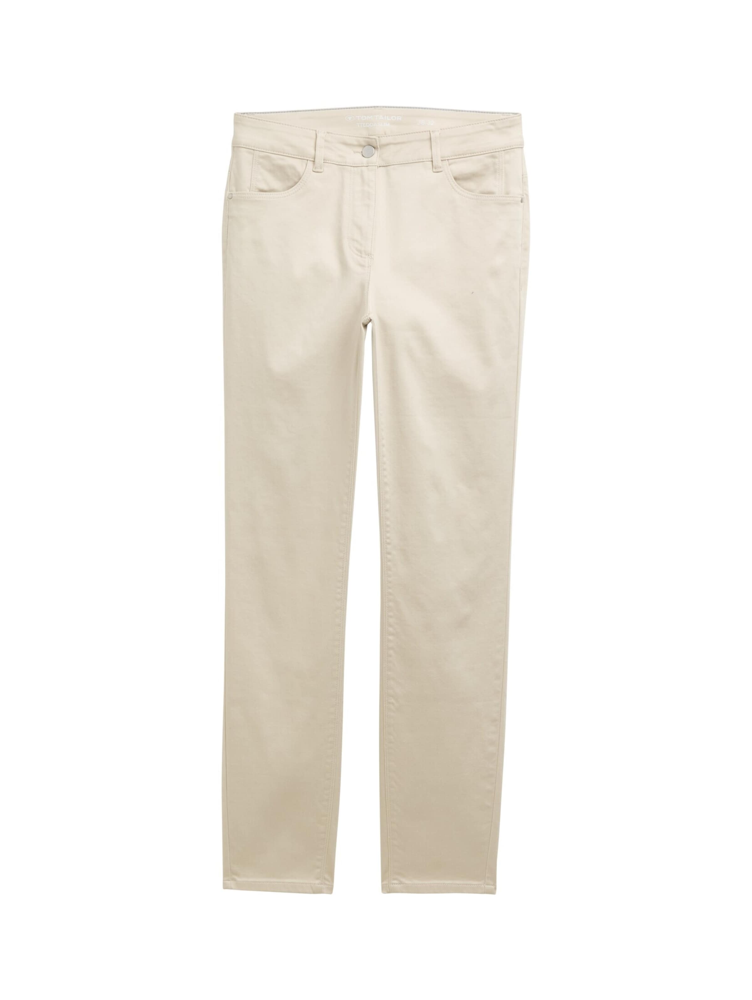 TOM TAILOR Slimfit Broek in Beige: voorkant