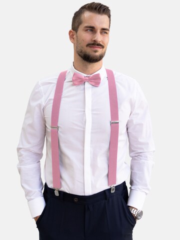 Massi Morino Hosenträger-Set mit Fliege in Pink: Vorderseite