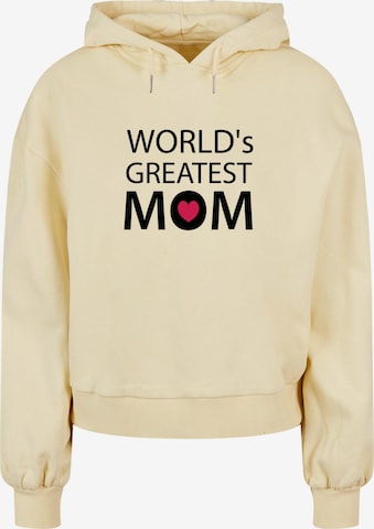 Merchcode Sweatshirt 'Mothers Day - Greatest mom' in Yellow: front