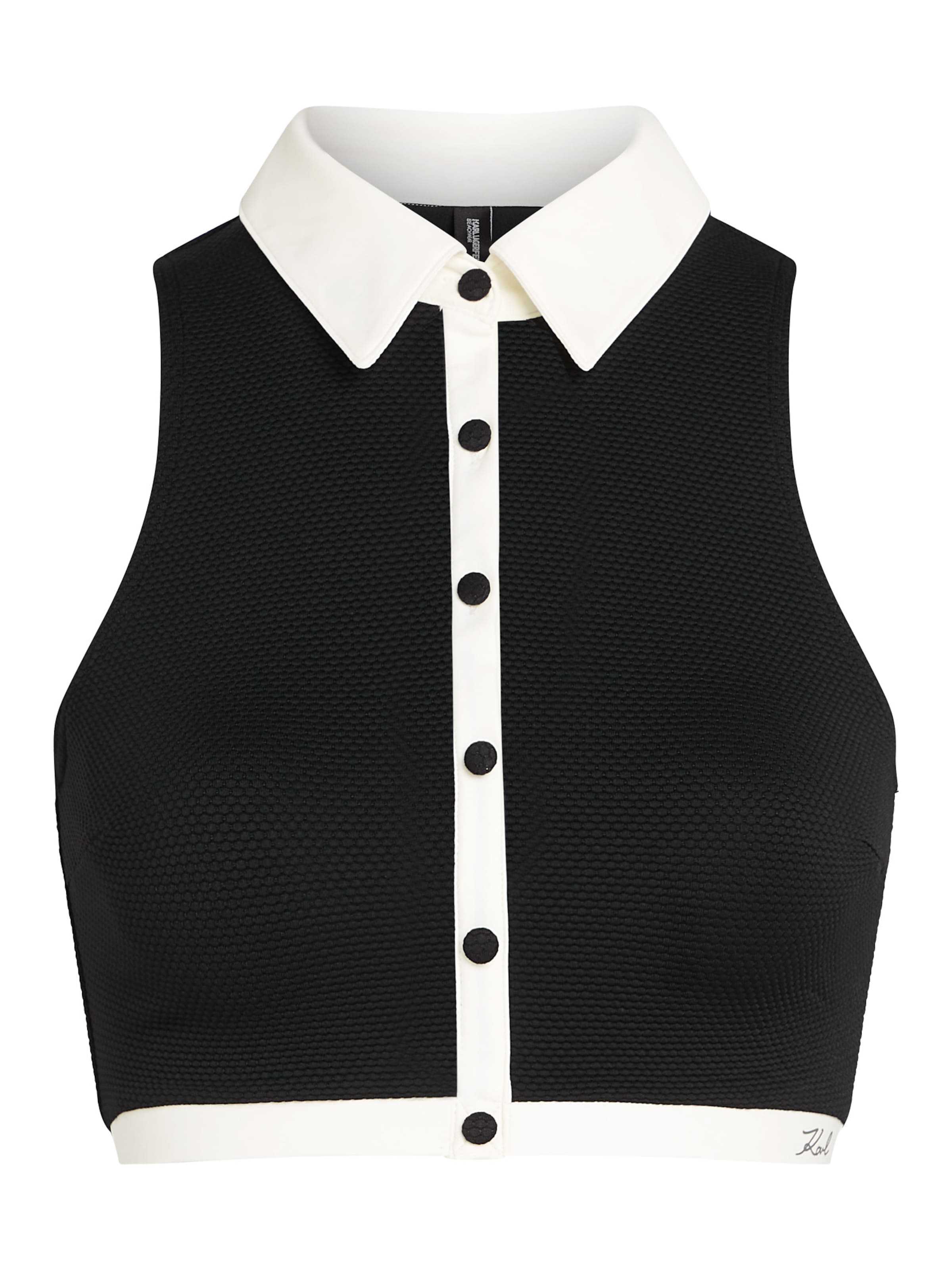 Karl Lagerfeld High-neck Τοπ μπικίνι σε μαύρο: μπροστά