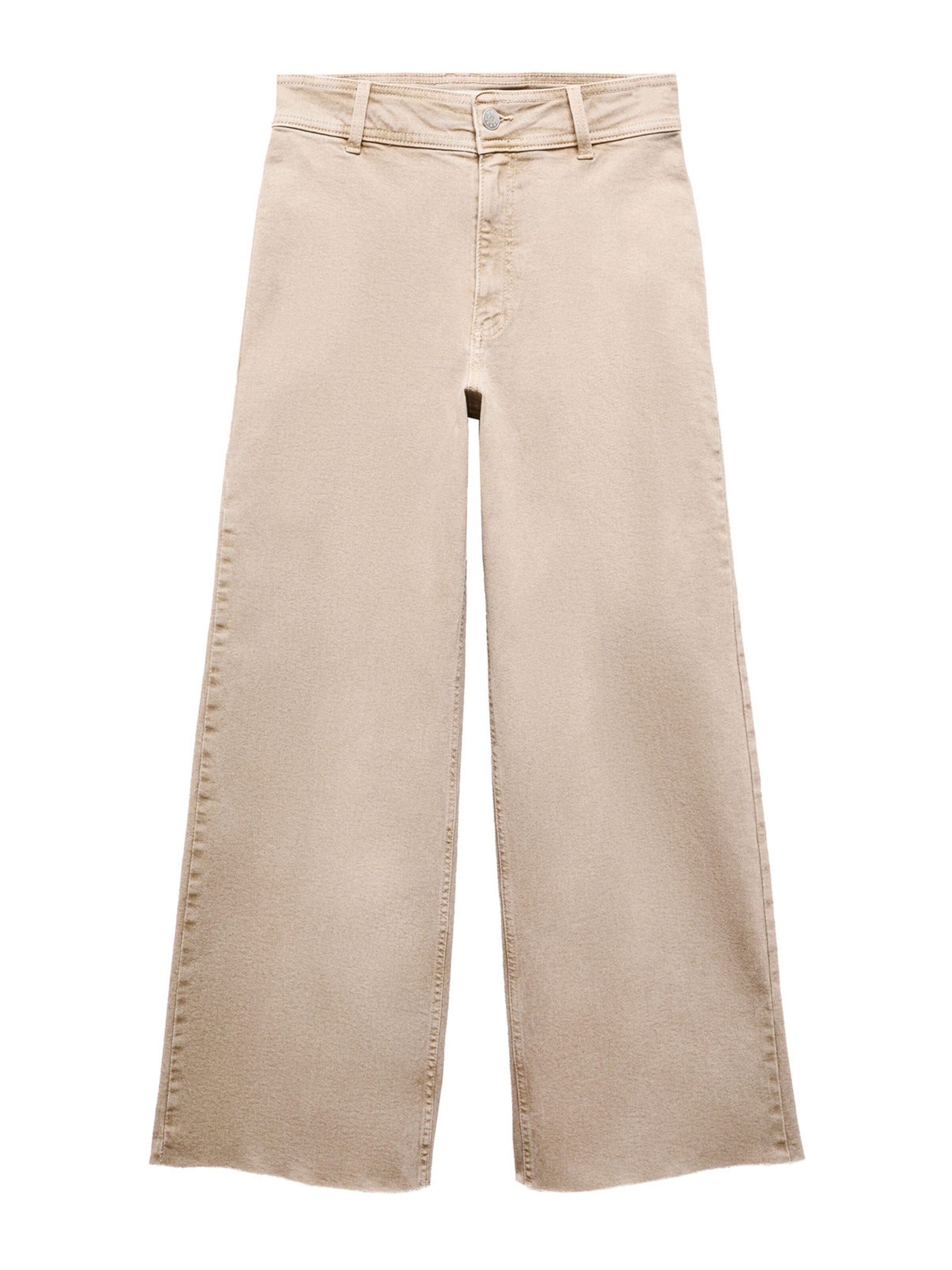 Wide leg Jeans 'Catherin' de la MANGO pe bej: față