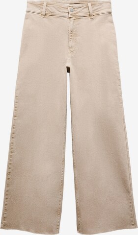 MANGO Wide leg Jeans 'Catherin' in Beige: voorkant