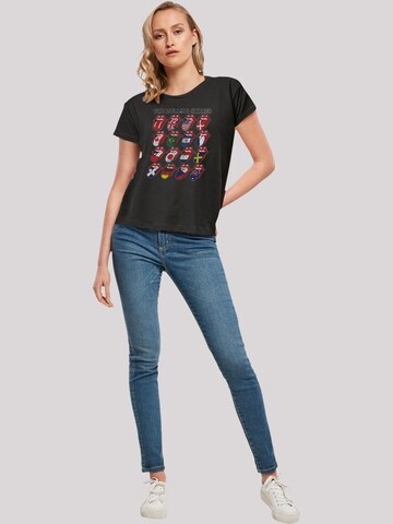 F4NT4STIC Shirt 'The Rolling Stones Voodoo Lounge Tongues' in Zwart