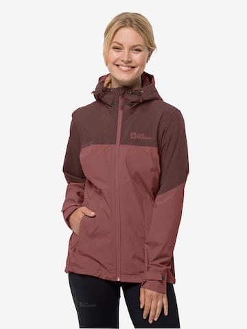 JACK WOLFSKIN Outdoor Jacket 'Weiltal 2L' in Red: front