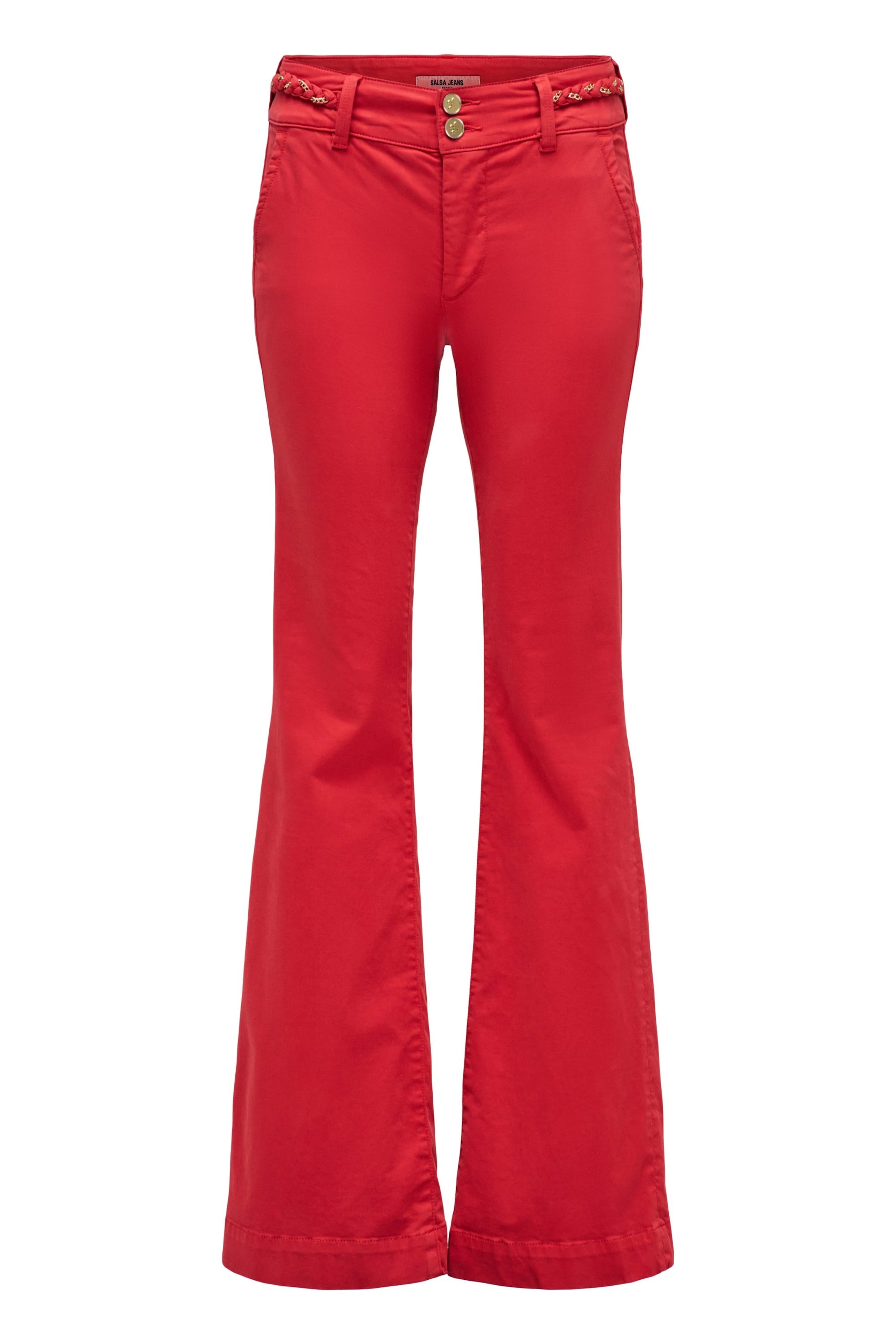 Salsa Jeans Flared Chino trousers in Red: front