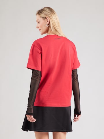 Karl Lagerfeld Μπλουζάκι 'IKON RS PEAK-A-BOO' σε κόκκινο: πίσω