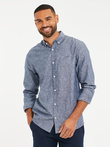 Coupe regular Chemise 'Bale' Threadbare en bleu : devant