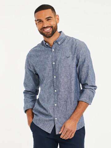 Threadbare Regular fit Overhemd 'Bale' in Blauw: voorkant