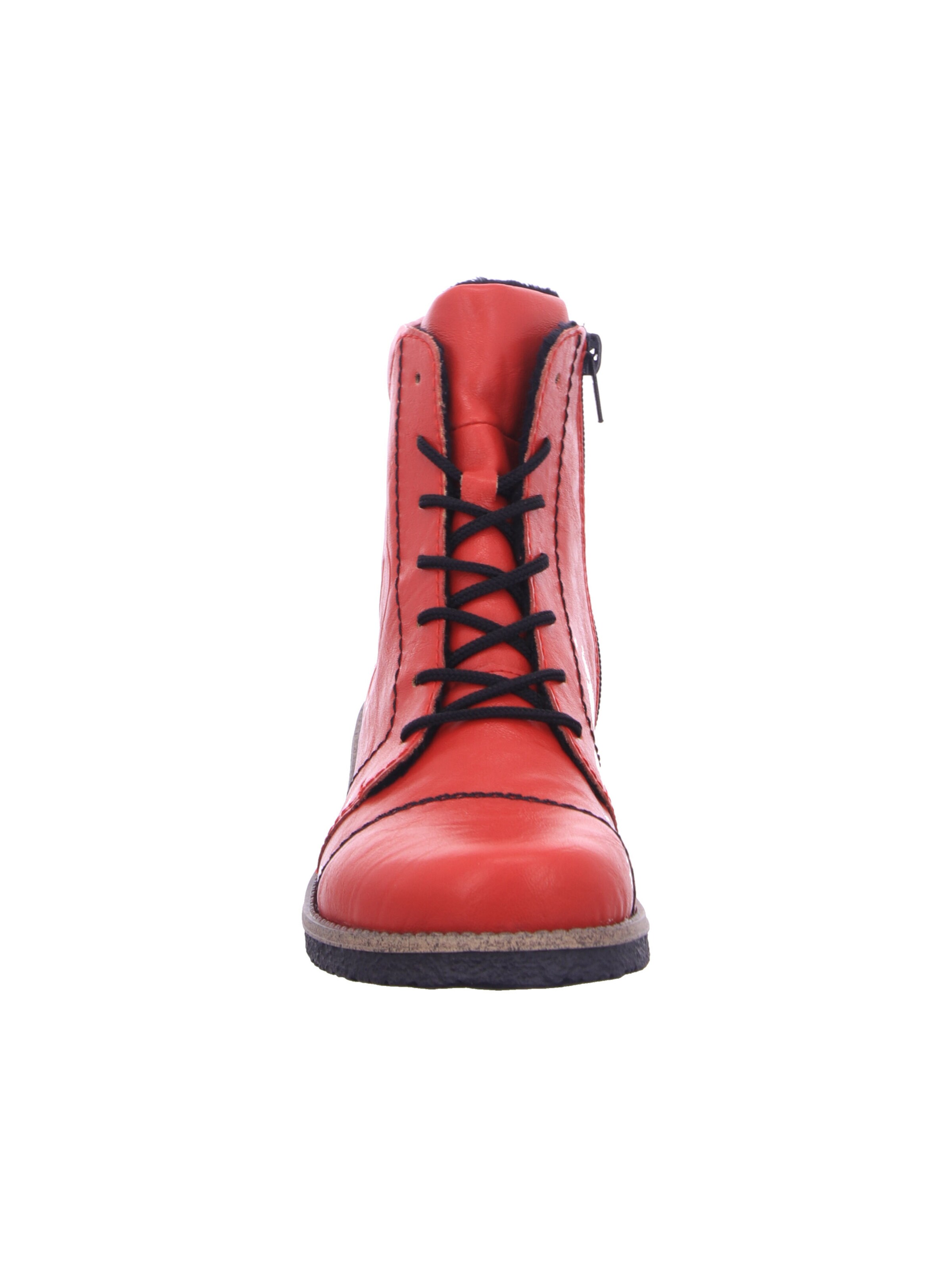Rieker Lace-Up Ankle Boots in Red