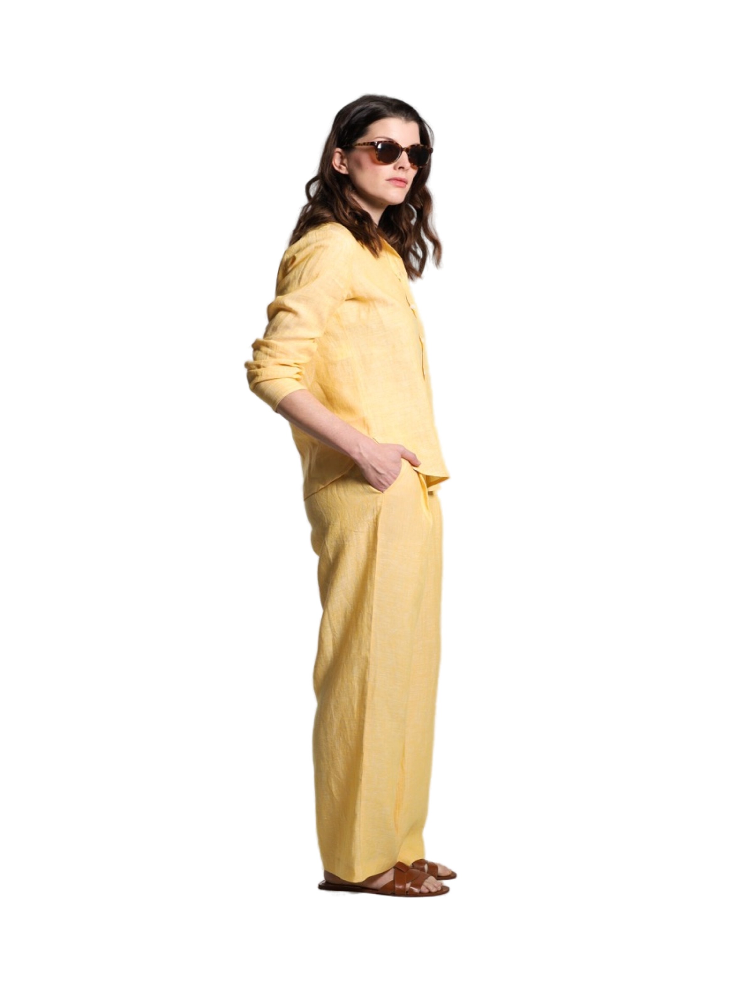 Wide leg Pantaloni 'Philine' di WEARABLE STORIES in giallo