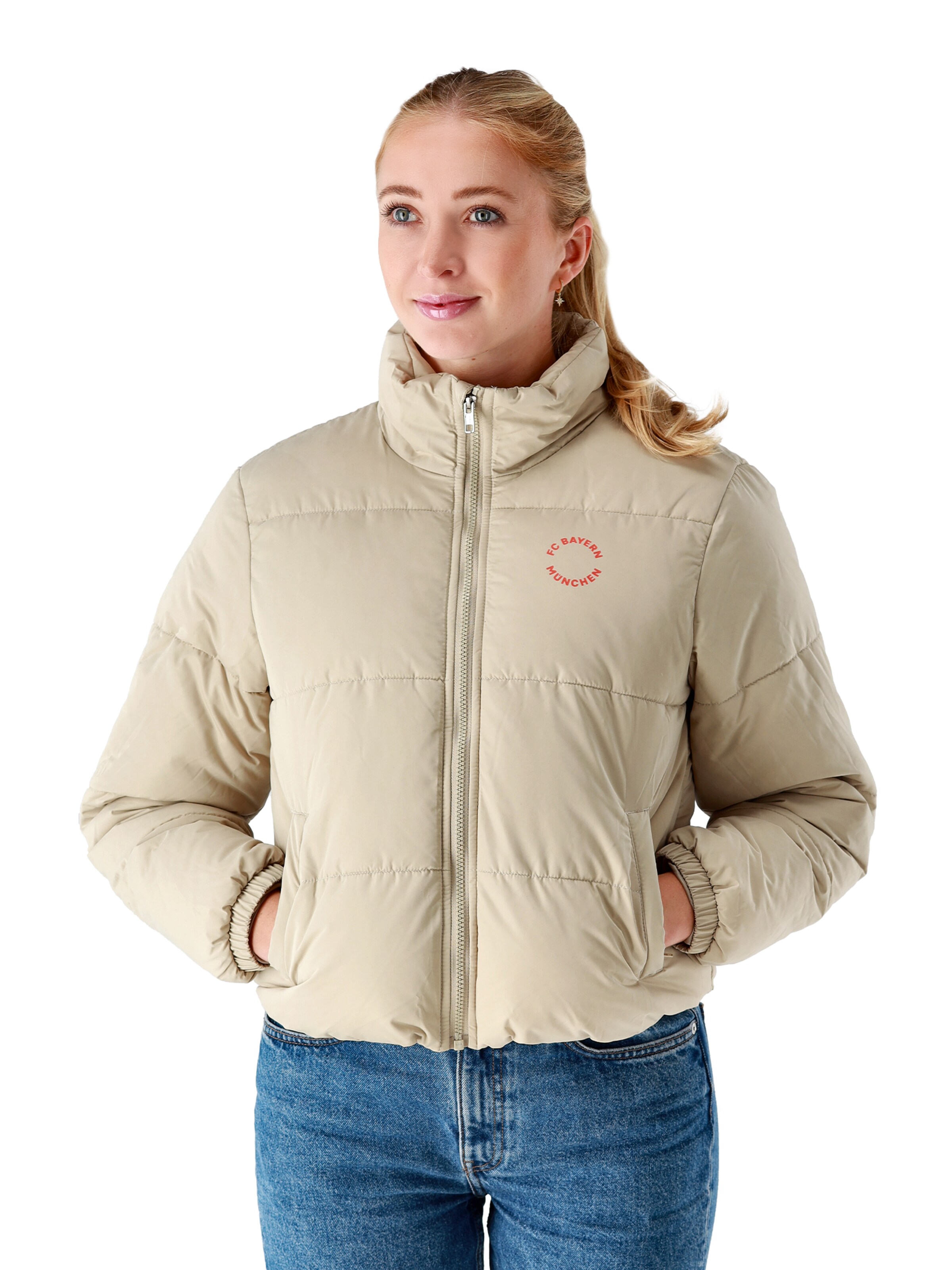 FC BAYERN MÜNCHEN Athletic Jacket 'Classic' in White: front