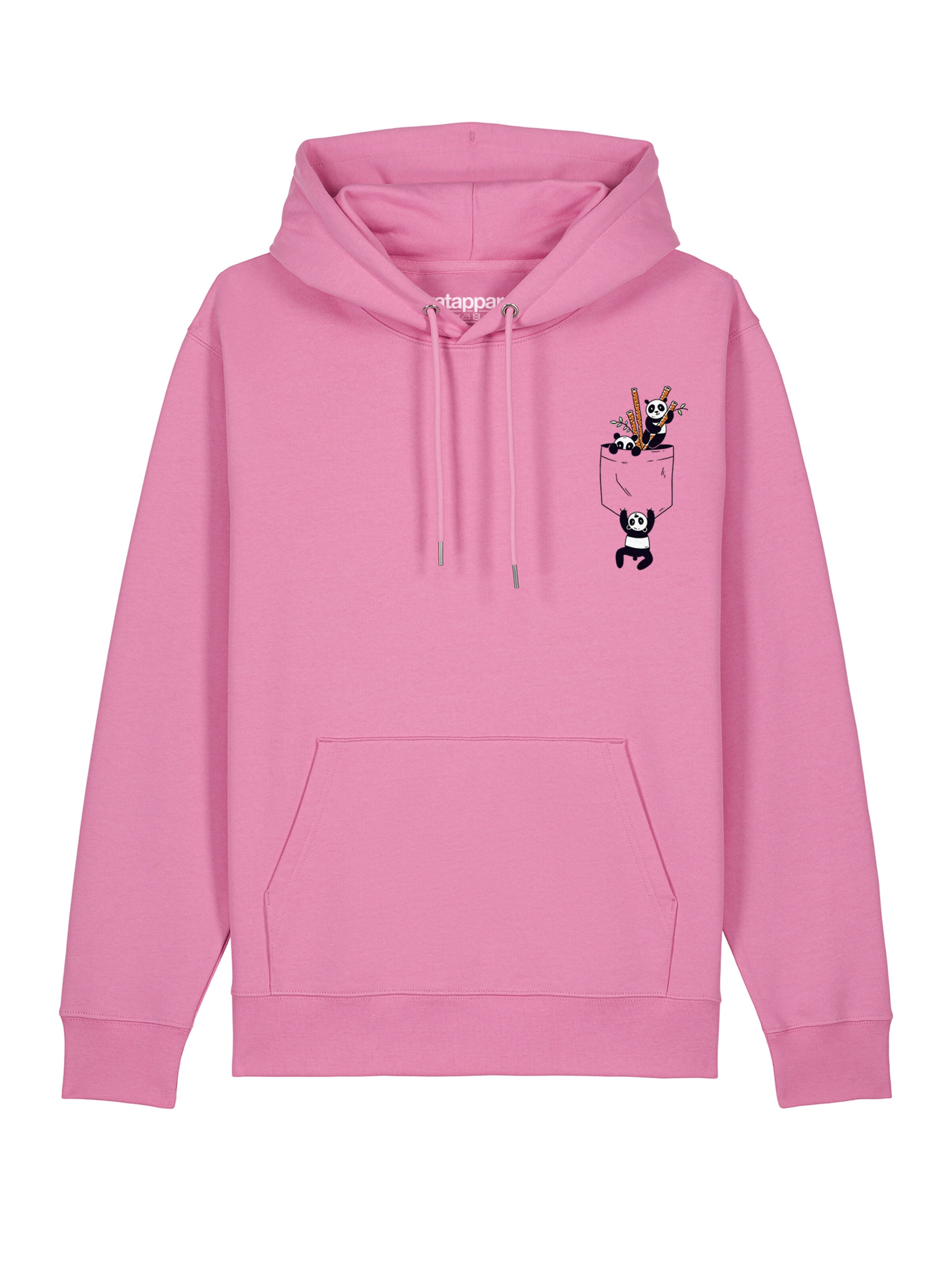 Watapparel Sweatshirt ' Pocket Pandas ' in Roze: voorkant