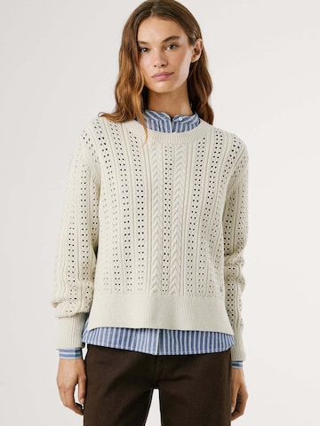 Pull-over 'Candide' Pepe Jeans en blanc : devant