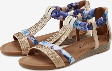 LASCANA - Sandalias con hebilla en beige