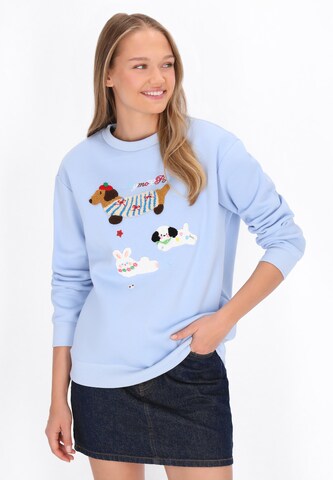 MYMO Sweatshirt 'Pop' in Blue: front