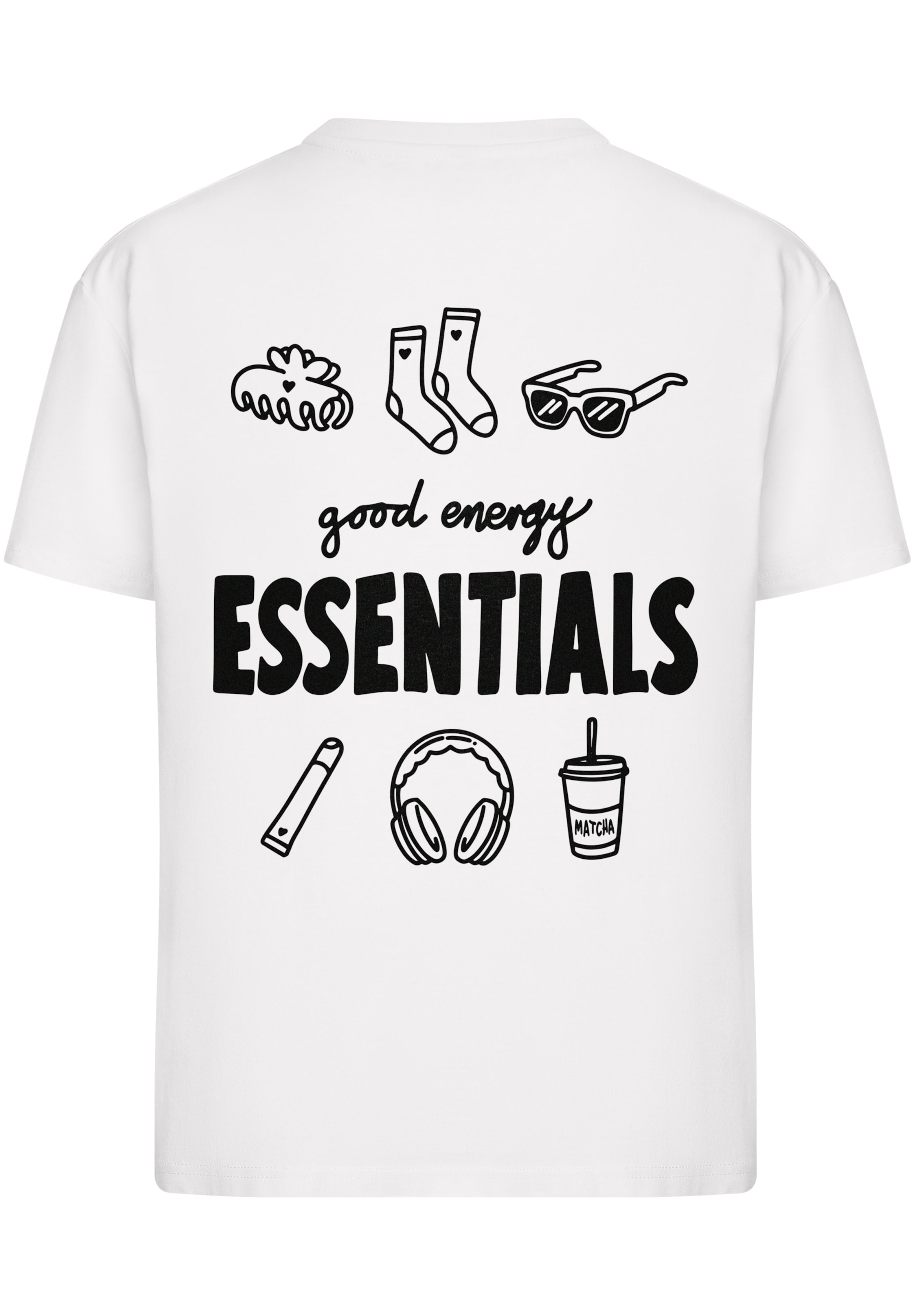 Miss Tee Tričko 'Good Energy Essentials' – bílá: přední strana