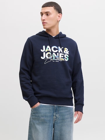 Sweat-shirt 'JJGEPLAS' JACK & JONES en bleu : devant