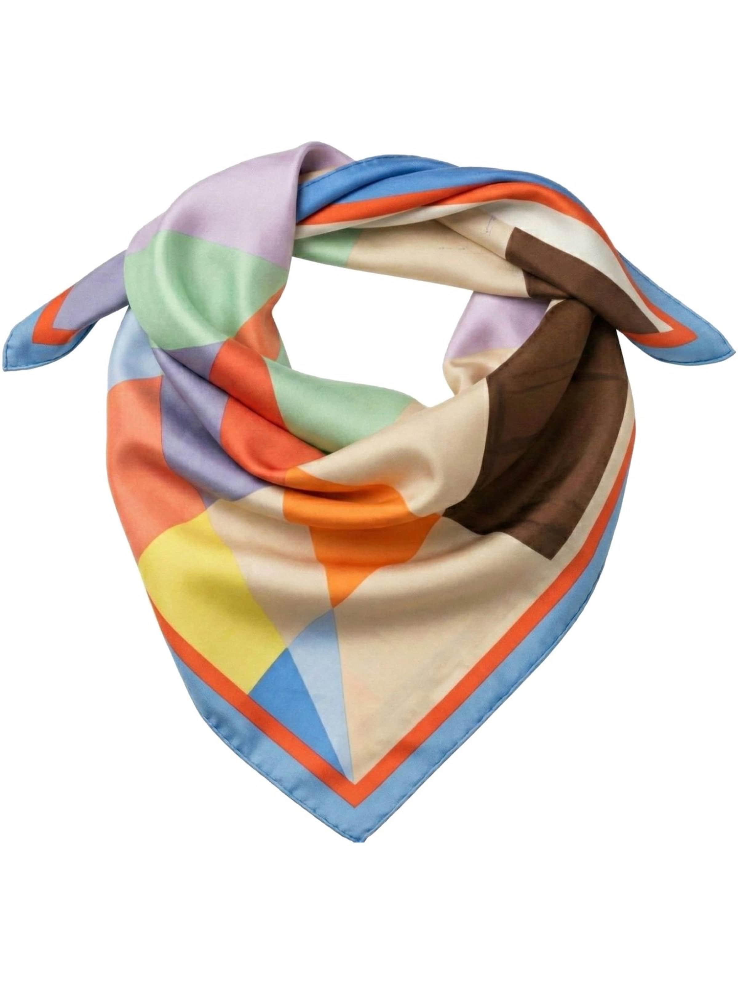 styleBREAKER Tuch 'Geometrisches Nickituch im Colour Blocking Design'‌‌‌‌‌‌‌‌ in Blau: Vorderseite