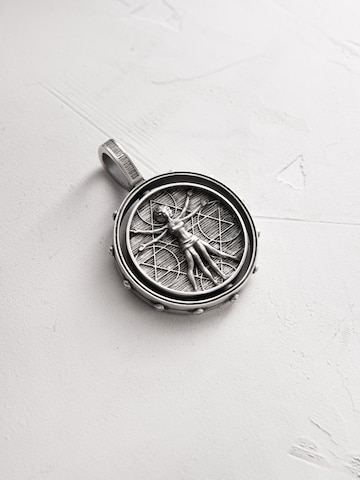 REYTEL Anhänger 'VITRUVIAN MAN (Da Vinci)'‌‌‌‌‌‌‌ in Silber: Vorderseite
