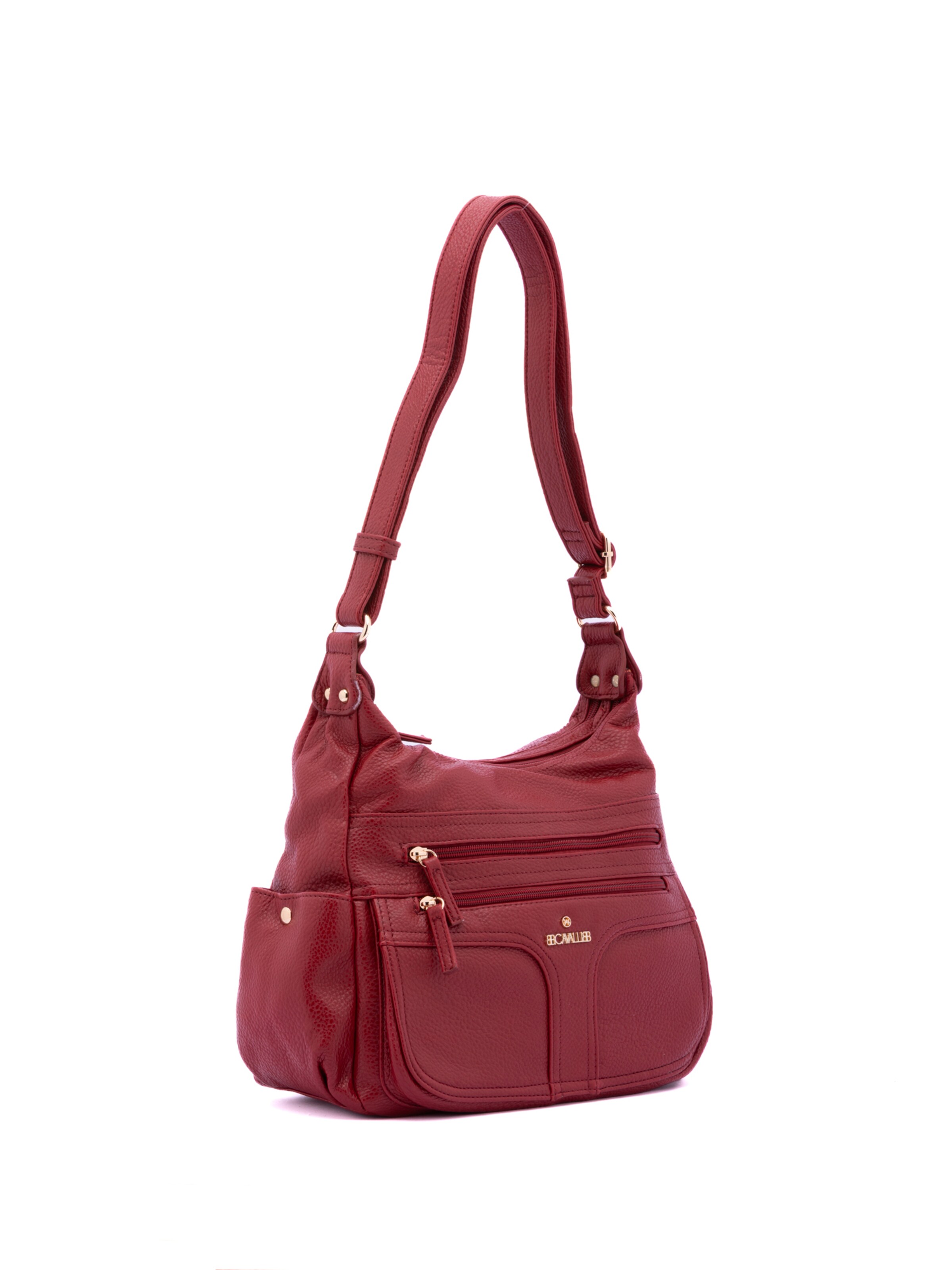 Borsa a spalla 'Borsa a Spalla Donna Ecopelle - Zip e Tasche Multiple' di B. Cavalli in rosso