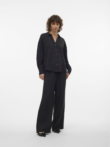 VERO MODA Wide leg Broek 'MELANEY ' in Zwart