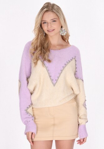 Pull-over IZIA en violet : devant