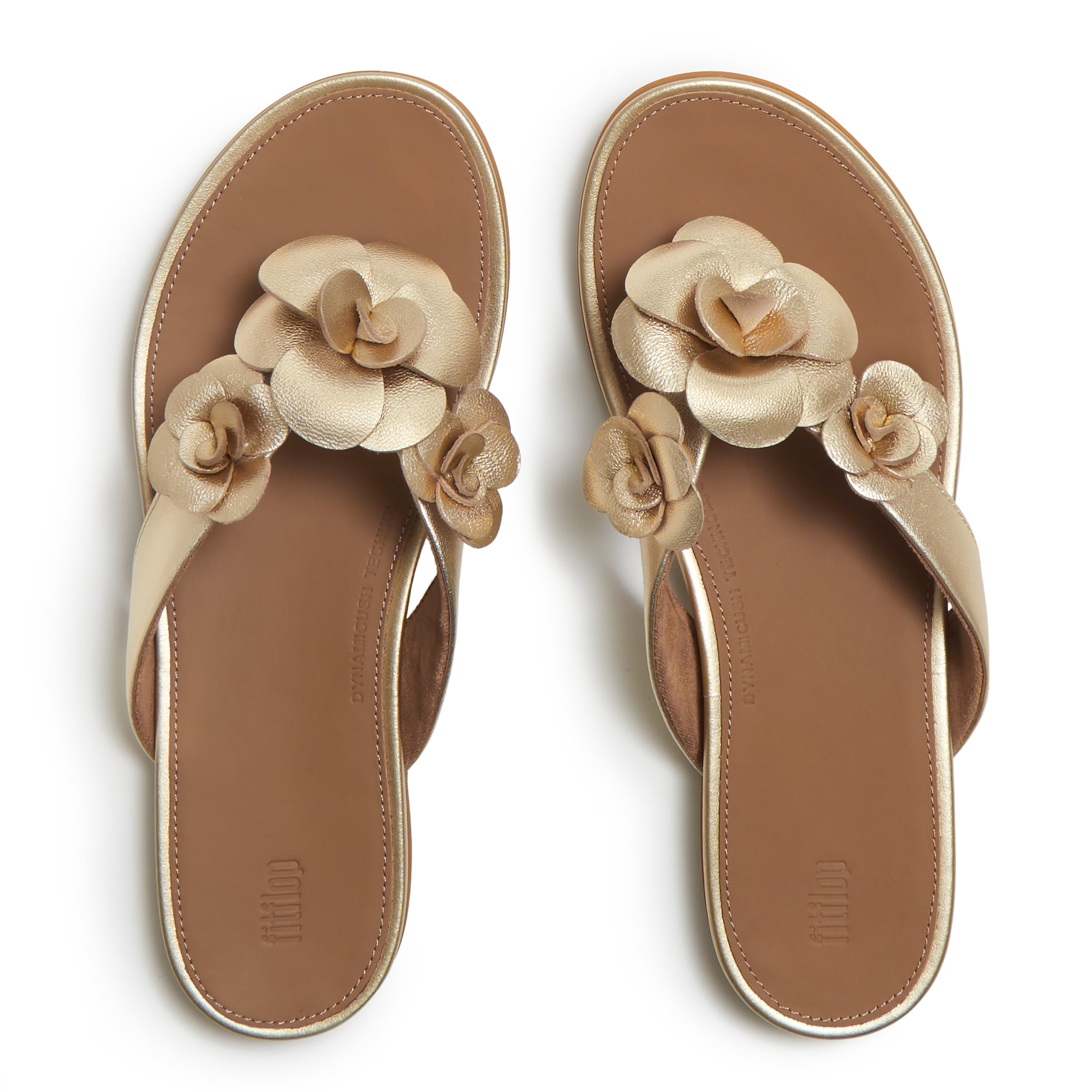 FitFlop T-Bar Sandals 'Dianette' in Gold