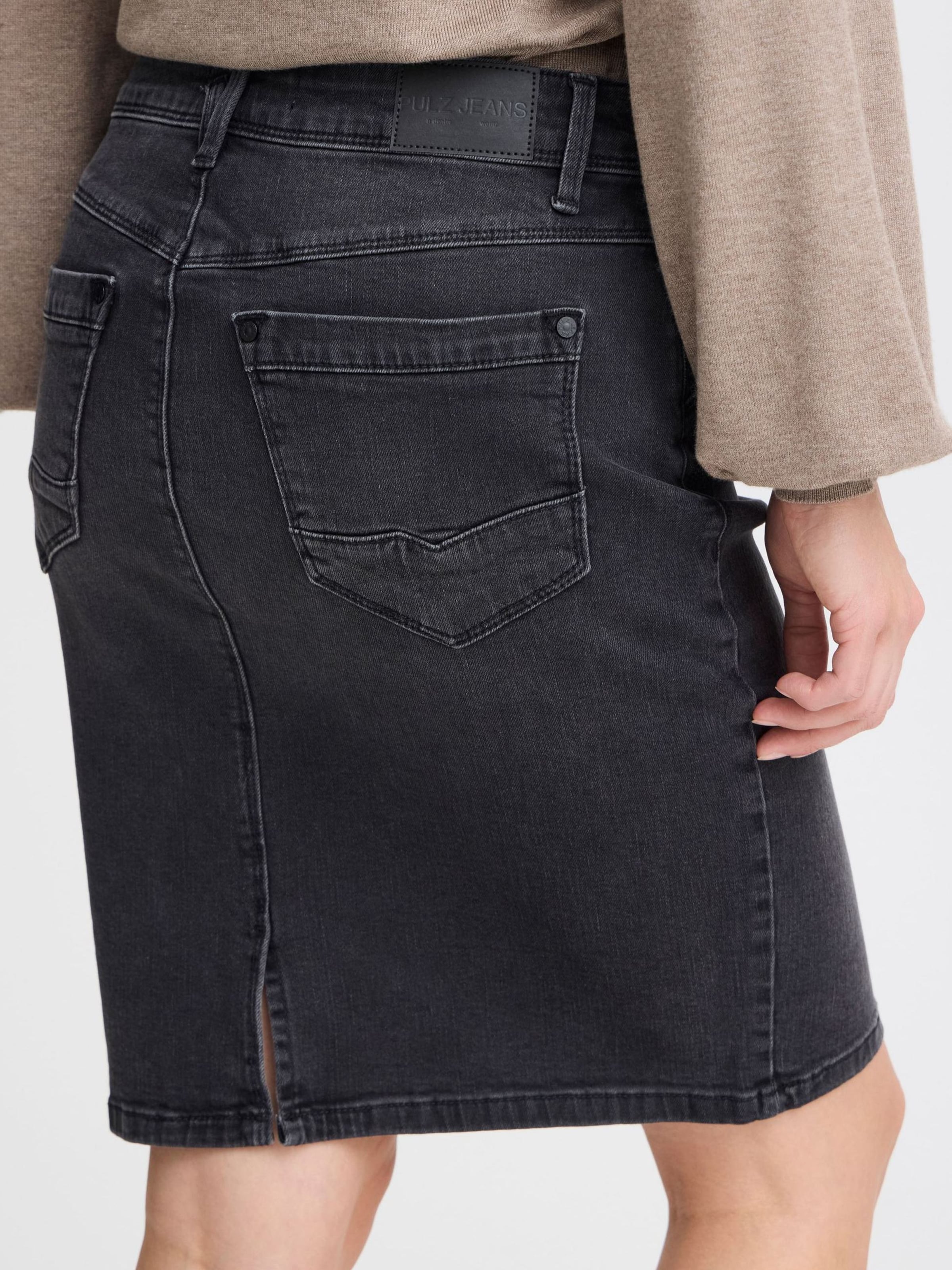 PULZ Jeans Skirt 'Karolina' in Black Denim | ABOUT YOU
