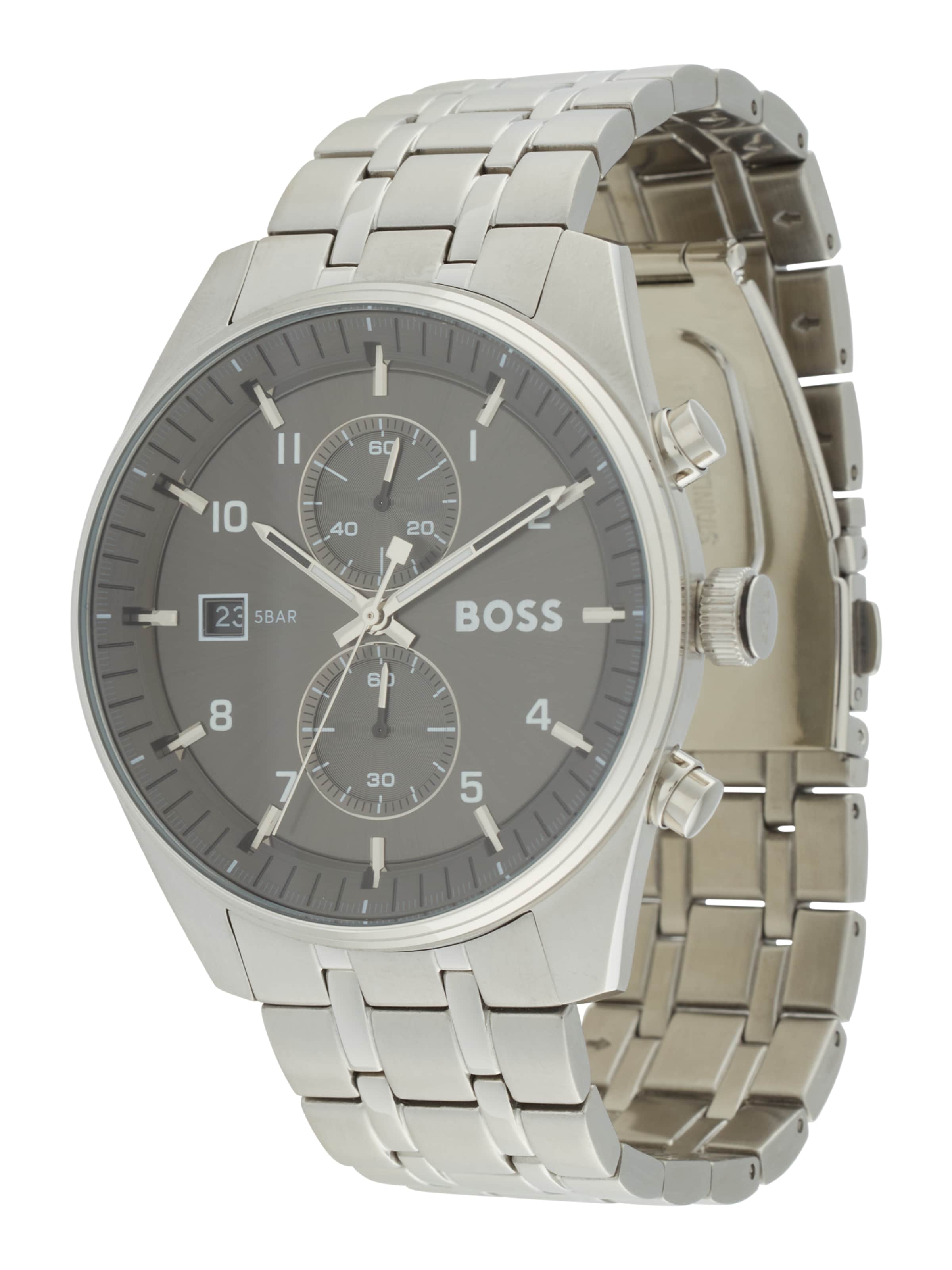 BOSS Uhr 'SKYTRAVELLER' in Silber: Vorderseite